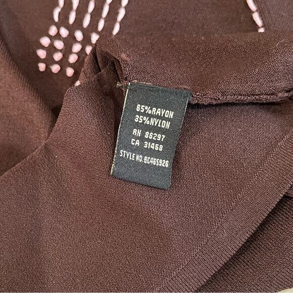 NEW BCBGMAXAZRIA Knit Classic Contrast Two Tone Scoop Neck Sweater Top M NWT - Picture 13 of 15